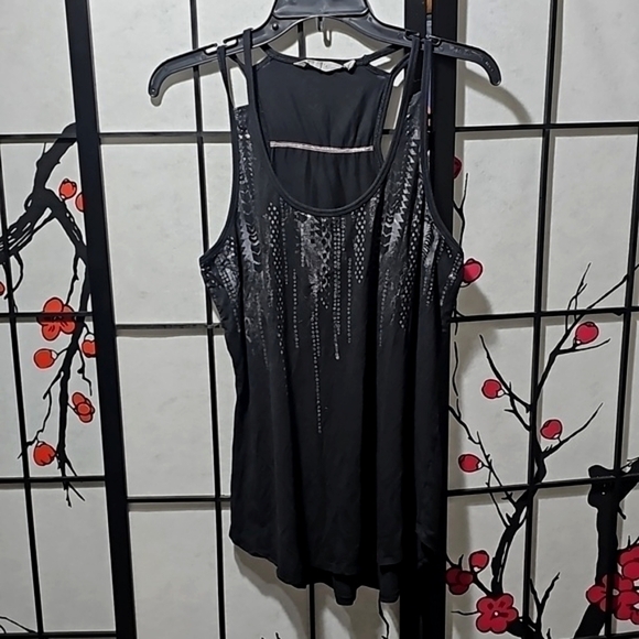 Athleta Tops - Athleta‎ Black Silver Tank Top Blouse Size Medium